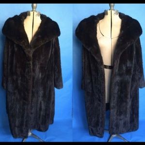 Women’s full length mink coat with matching hat